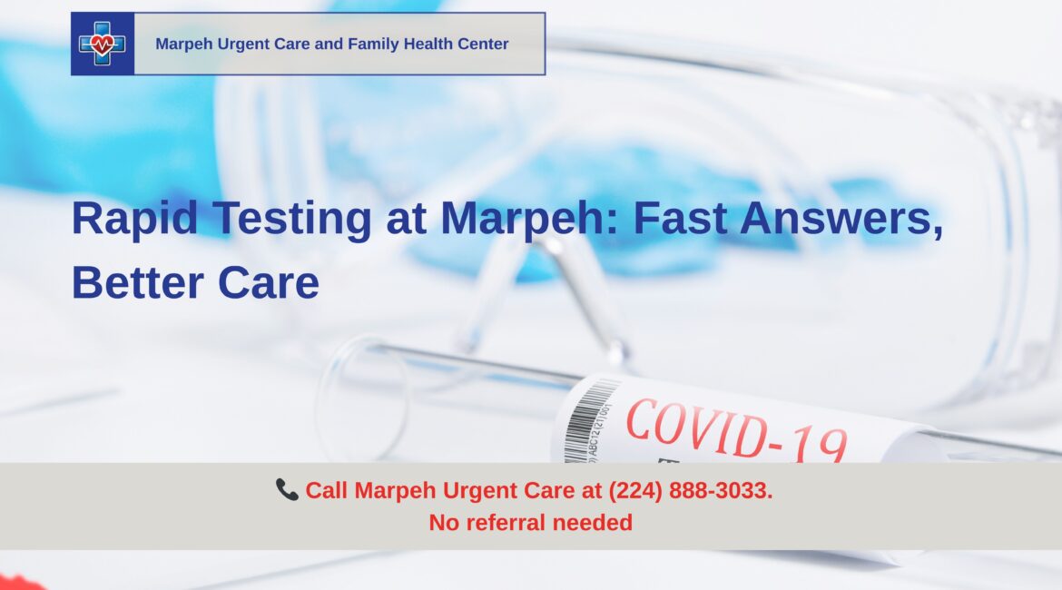 Patient receiving rapid COVID, flu, or strep test at Marpeh Urgent Care in Niles